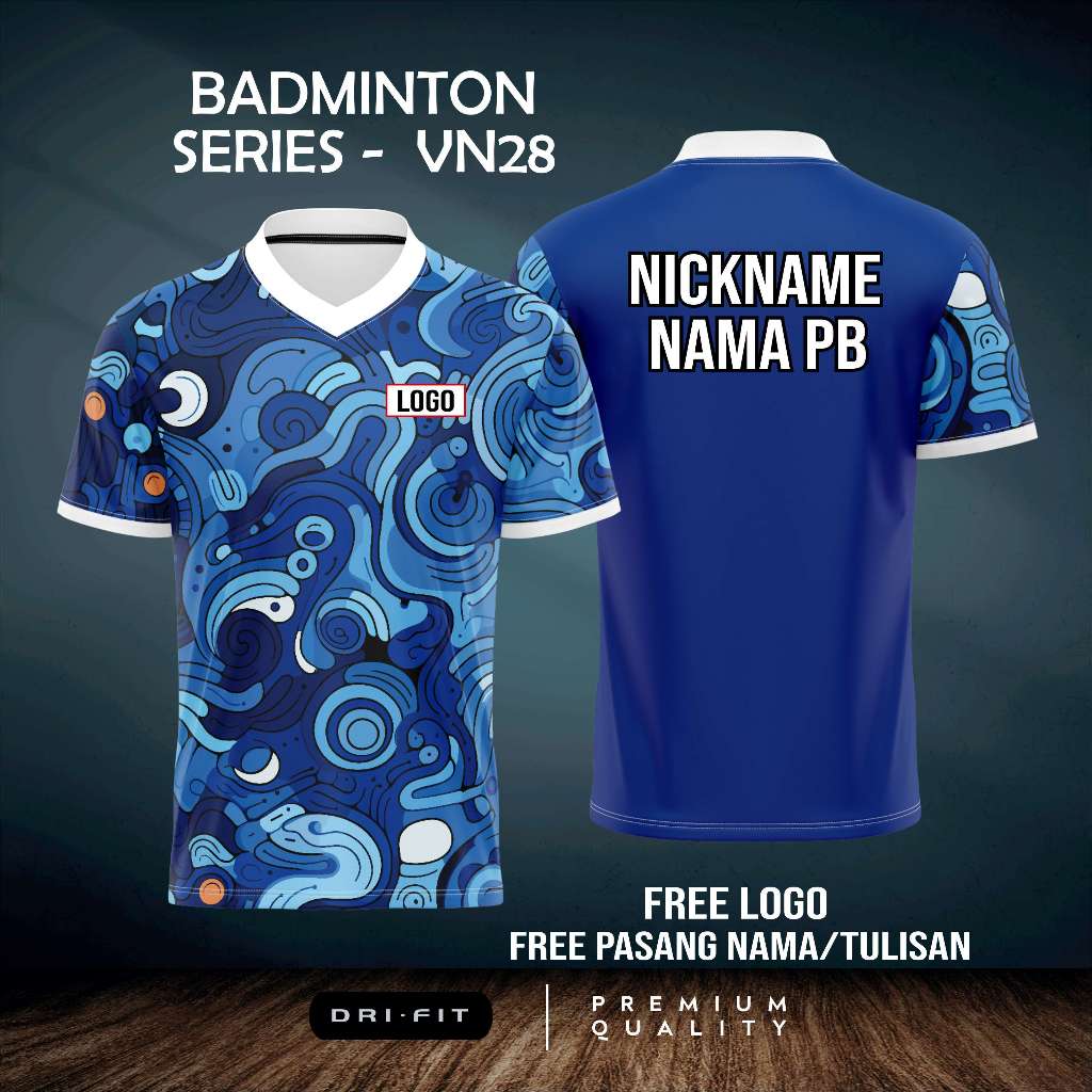 Jual Jersey Kaos Badminton Bulutangkis Vn Bisa Custom Nama Dan