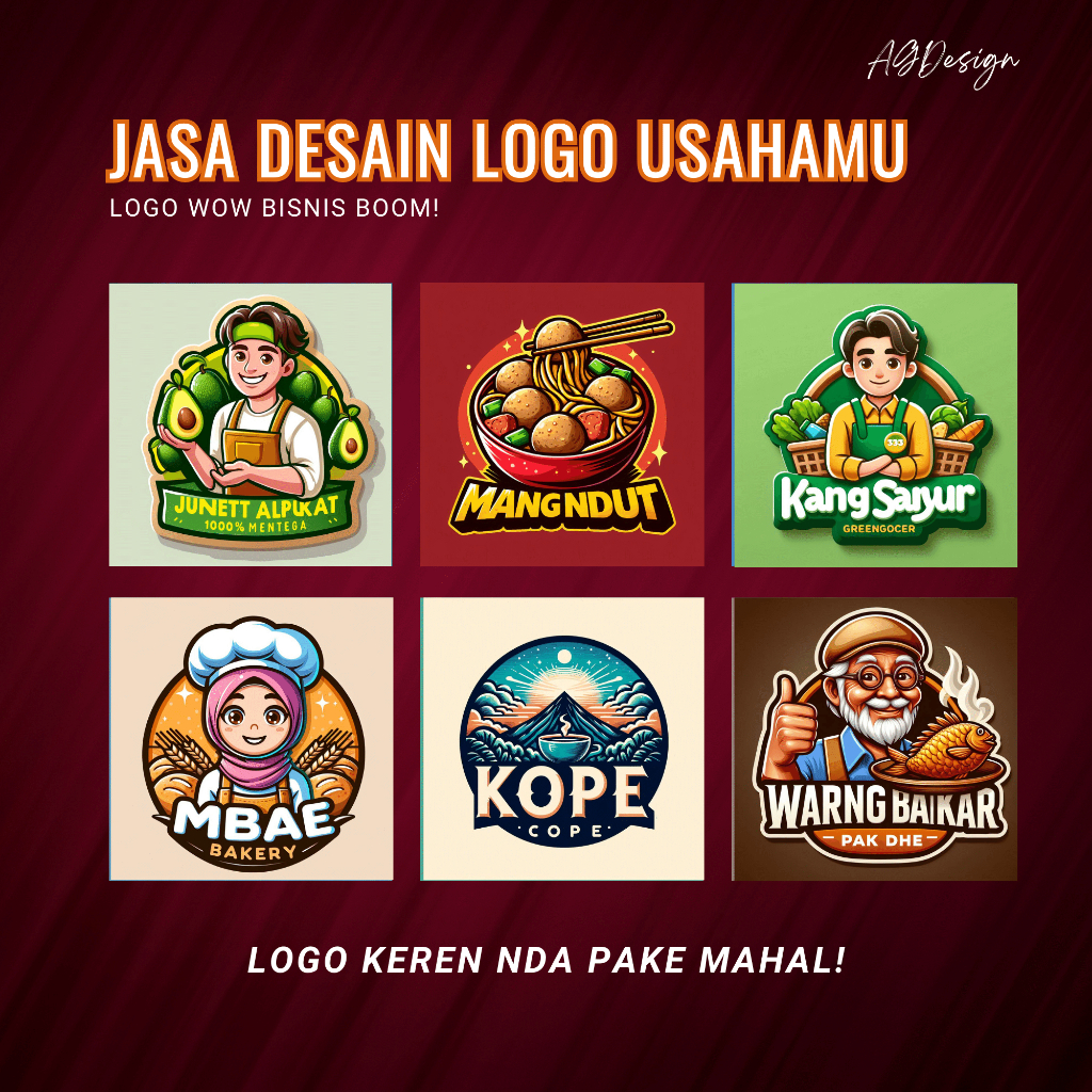 Jual Logo Keren Murah Jasa Desain Logo Ai Custom Design Logo Maskot