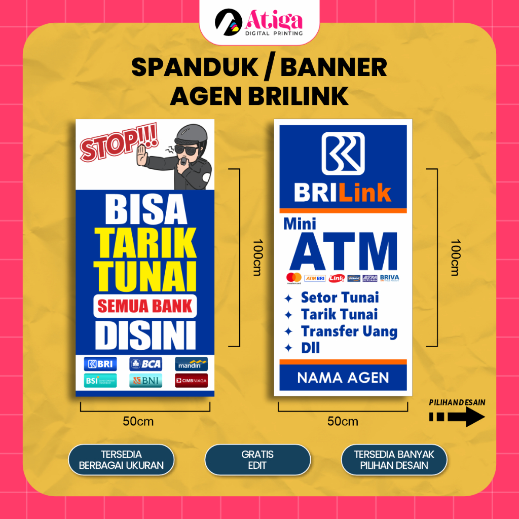 Jual Spanduk Banner Agen Brilink Cetak Spanduk Agen Brilink Shopee