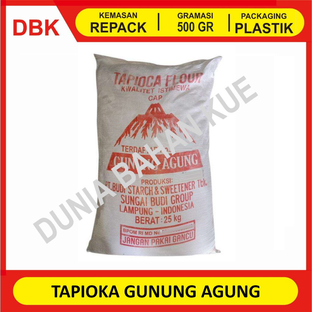 Jual TAPIOKA GUNUNG AGUNG REPACK 500 GR TEPUNG TAPIOKA CAP GUNUNG