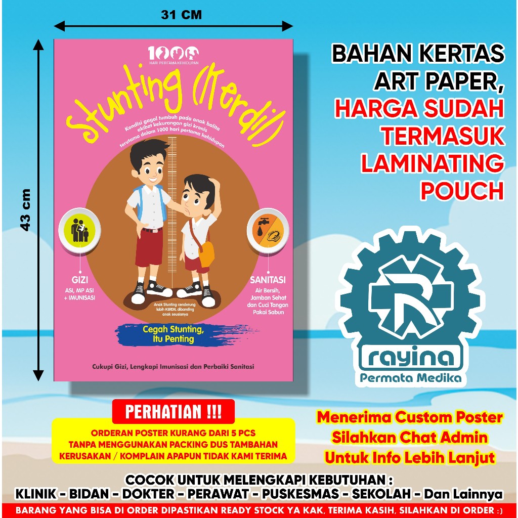 Jual Poster Kesehatan Stunting Kerdil Shopee Indonesia