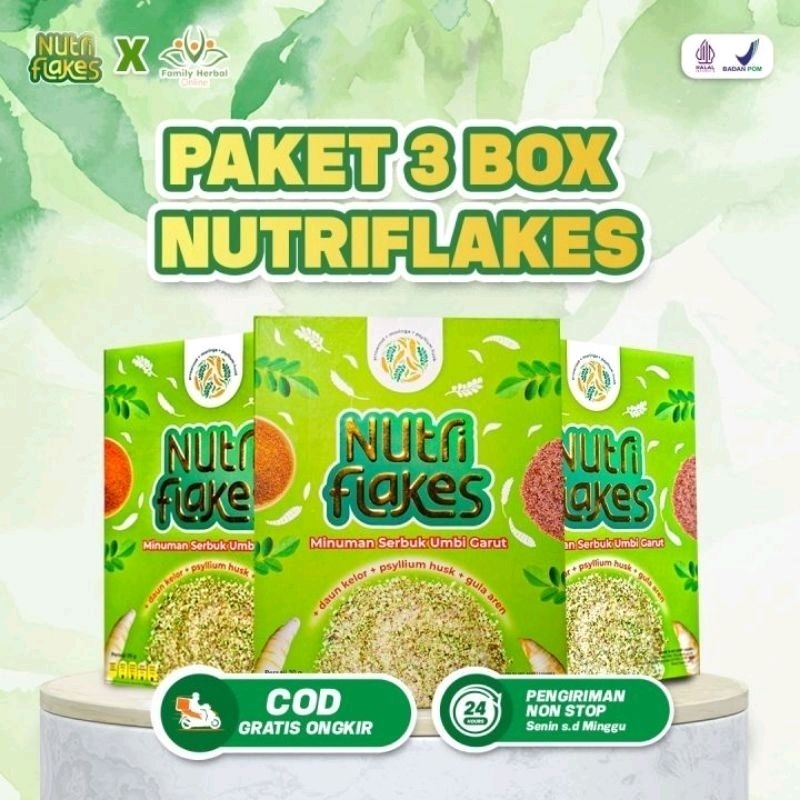 Jual Nutriflakes Sereal Umbi Garut Paket 3 Box Untuk Asam Lambung Gerd