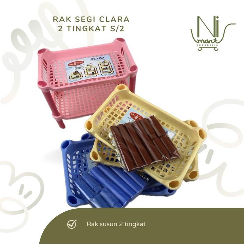 Jual RAK SEGI CLARA S 2 OWL PLASTIC TEMPAT WADAH PENYIMPANAN BARANG