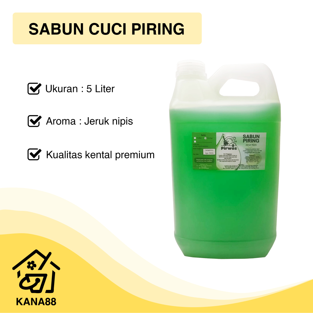 Jual Sabun Cuci Piring Jeruk Nipis 5 Liter Pirwos Kental Premium