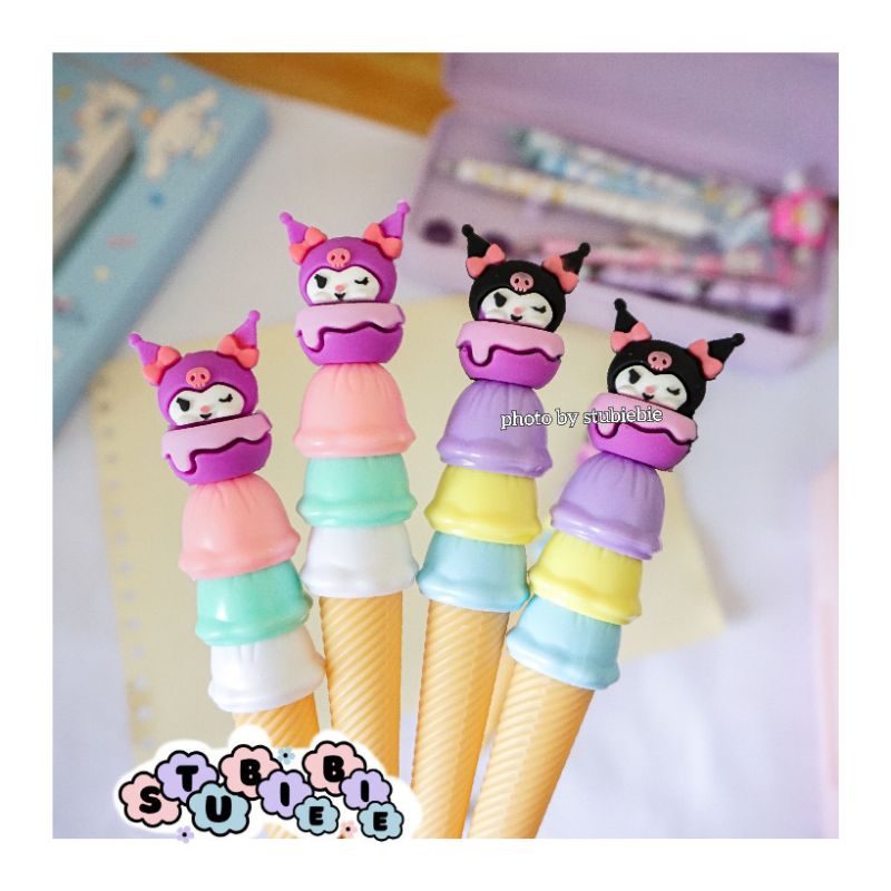 Jual Pulpen Ice Cream Kuromi Pen Lucu Sanrio Jurnal Day Gel Pen