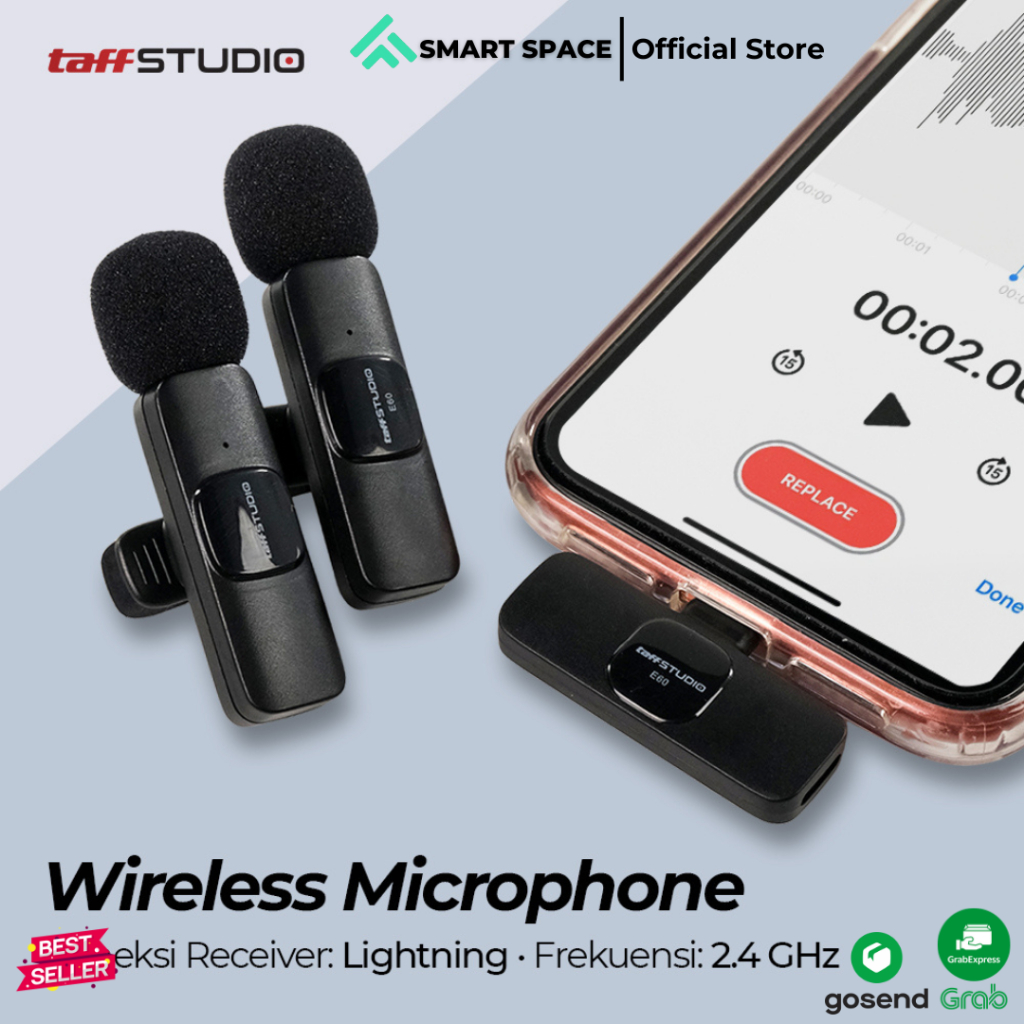 Jual Spce Taffstudio Wireless Lavalier Lapel Microphone Vlogger