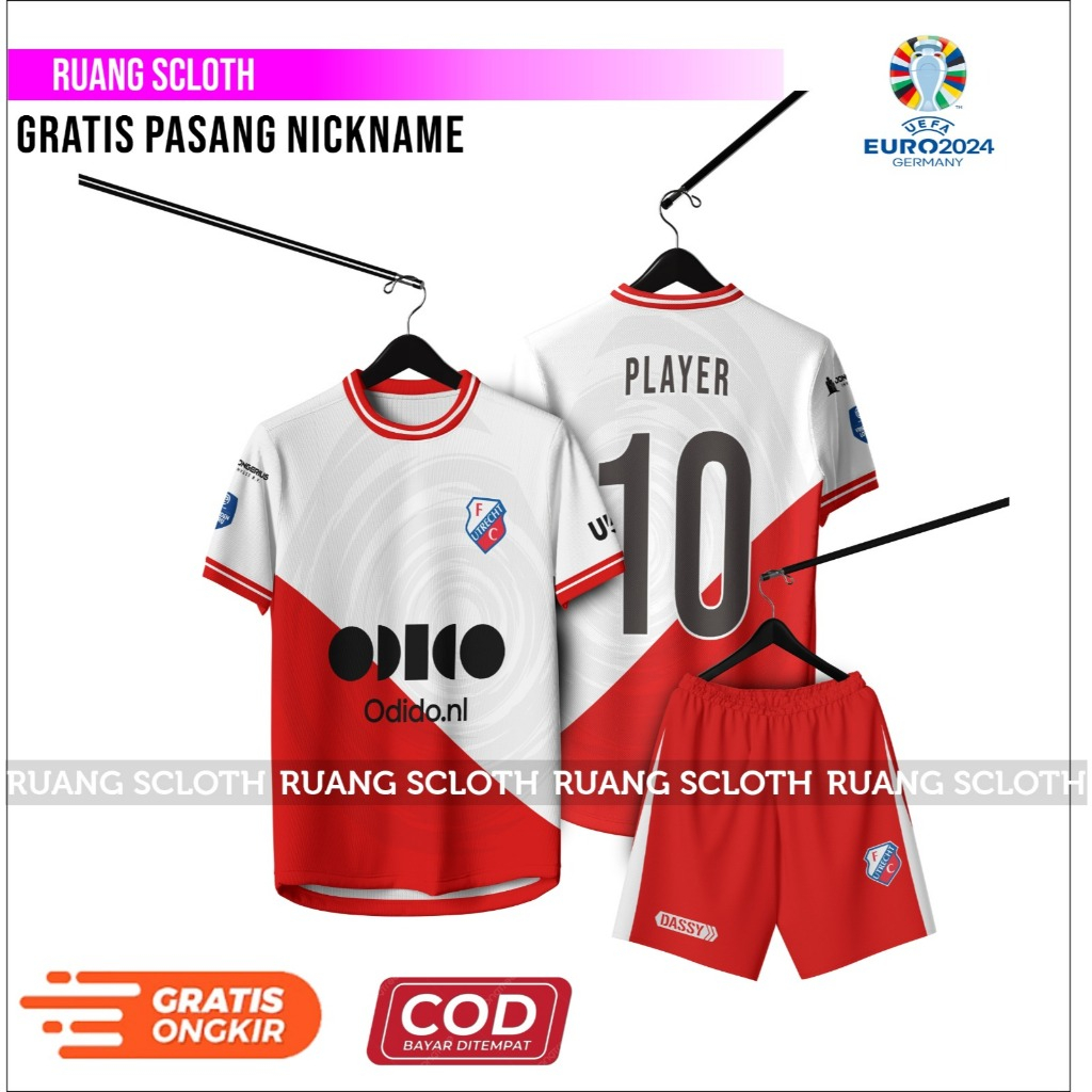 Jual Jersey FC Ultrect Home Terbaru 2024 Premium Gratis Pasang Nama Dan