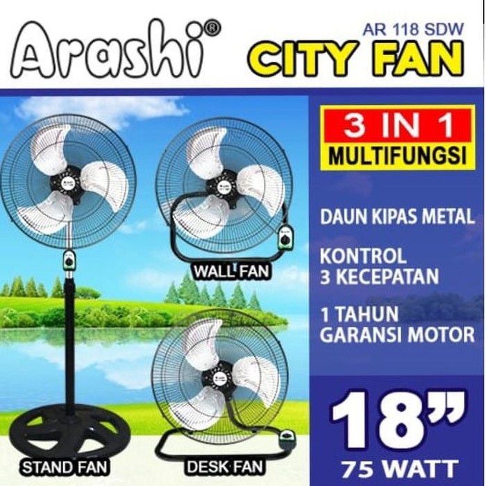 Jual Kipas Angin Berdiri Arashi City Fan Ar Sdw In Inch Best