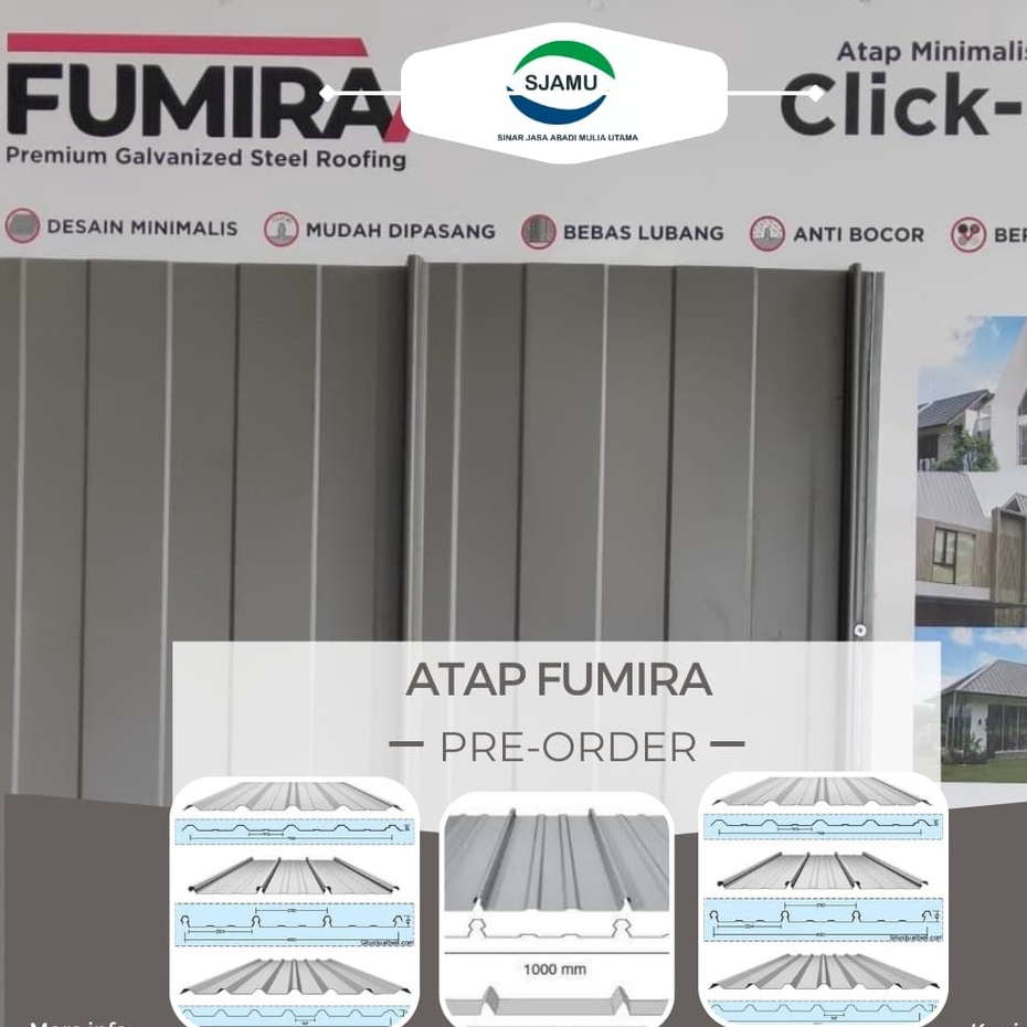 Jual Atap Fumira Click 330 Atap Minimalis Anti Bocor Shopee Indonesia