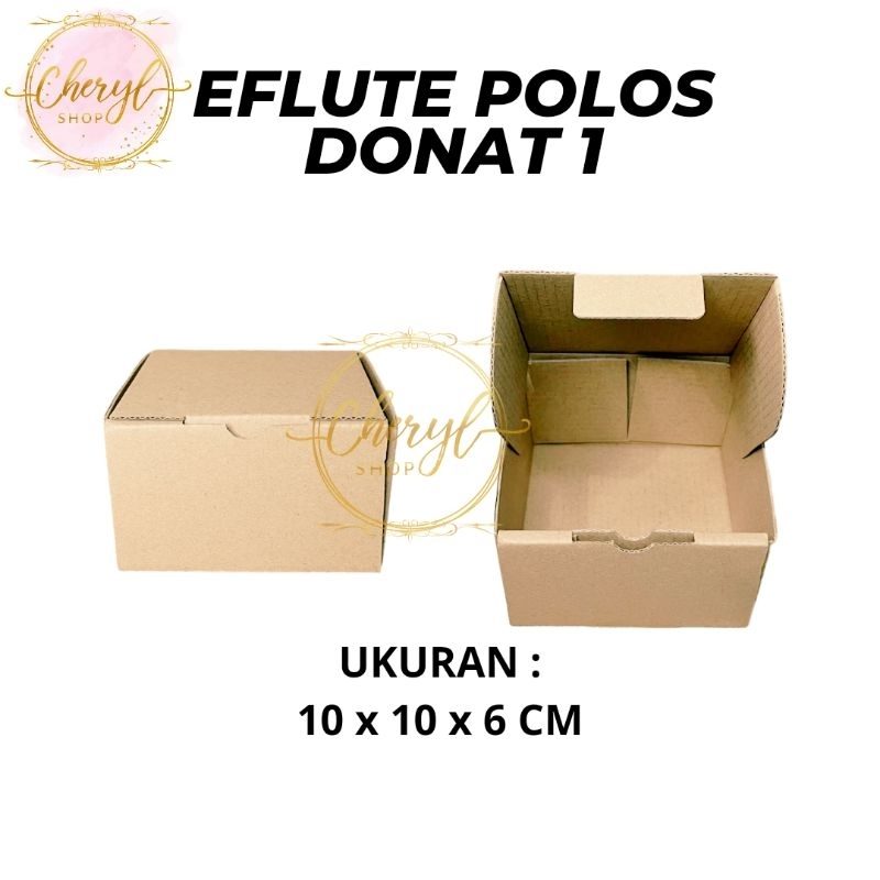 Jual 10 PCS DOS DUS EFLUTE POLOS DONAT ISI 1 KARDUS KOTAK BOX