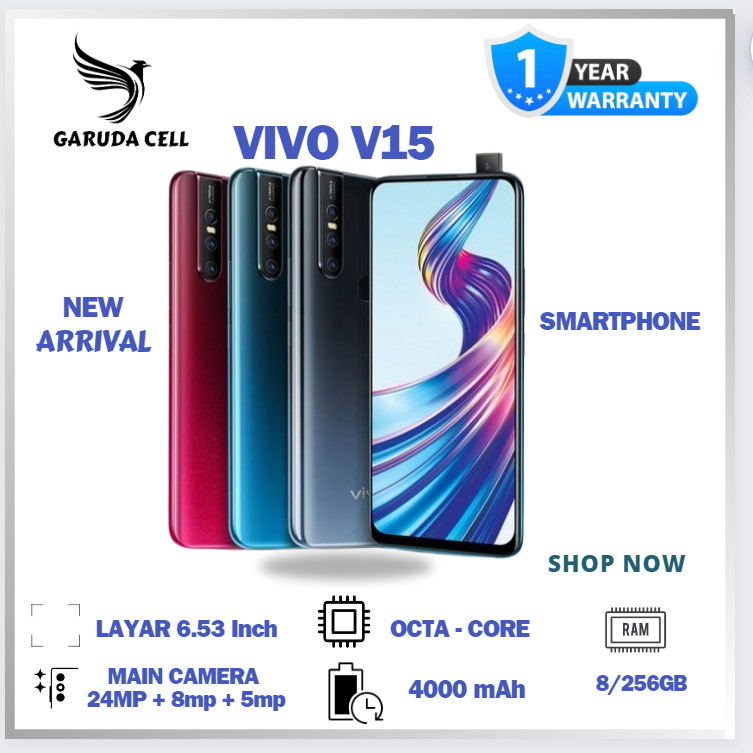 Jual SmartPhone Vivo V15 Ram 8 256GB 6 128GB Fullset New Arrival