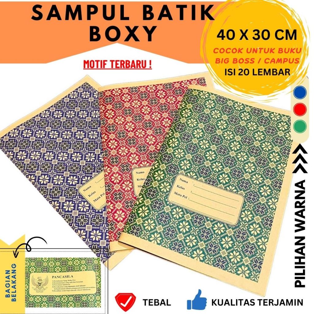 Jual SAMPUL BUKU BATIK Coklat Ukuran BOXY Dan KUARTO Shopee Indonesia