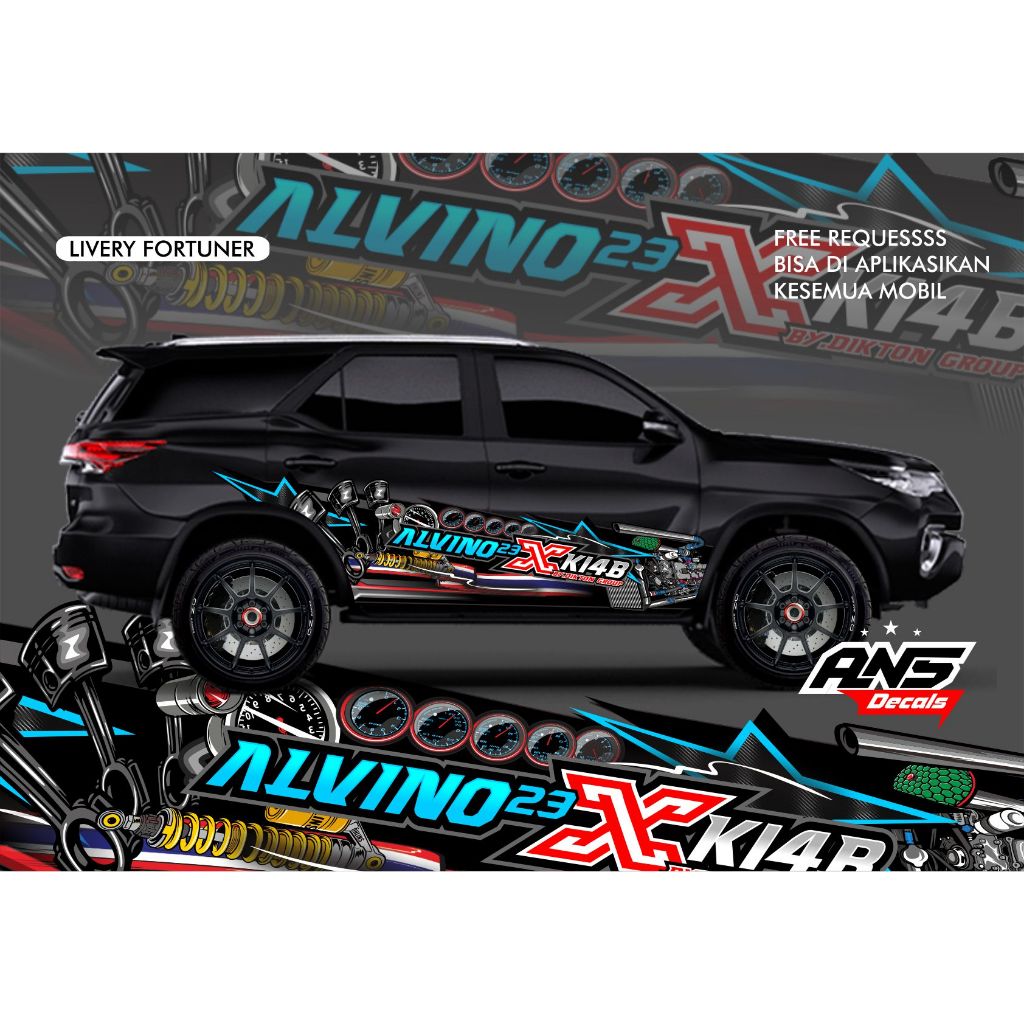 Jual STIKER LIVERY MOBIL FOURTUNER STIKER MOBIL PAJERO SPORT STIKER