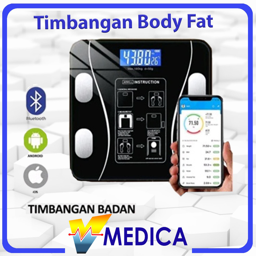 Jual Timbangan Badan Digital Bluetooth Body Fat Monitor Analysis App