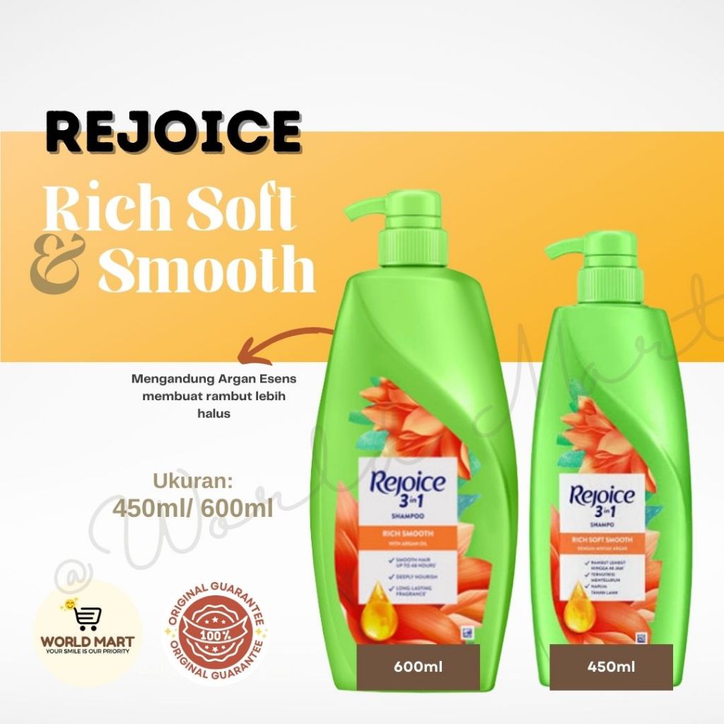 Jual Rejoice Shampoo Rich Soft Smooth 450ml 600ml Shopee Indonesia