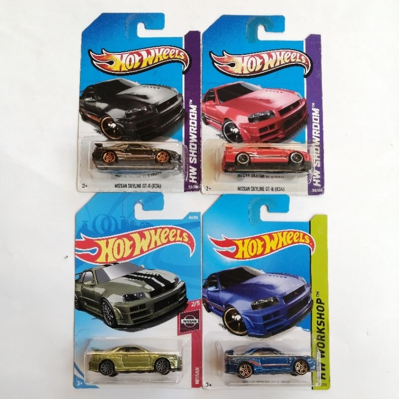 Jual Hot Wheels Nissan Skyline GT R R34 Series Free Protektor