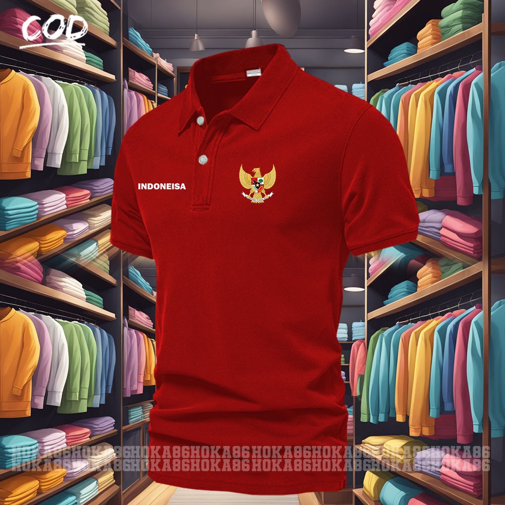 Jual Kaos Poloshirt Logo Garuda Indonesia Timnas Custom Baju Kaos