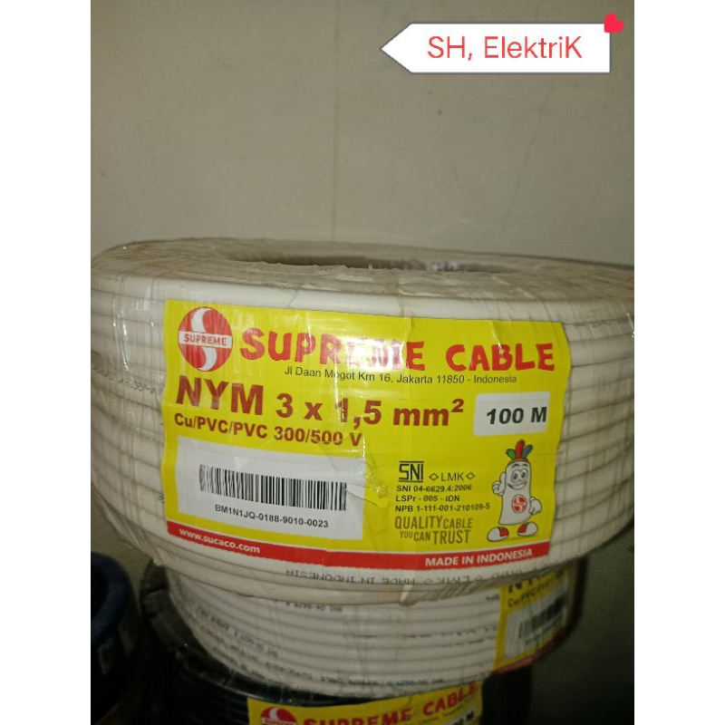 Jual Kabel Supreme Nym X Mm Kabel Kawat Kulit Putih Meter