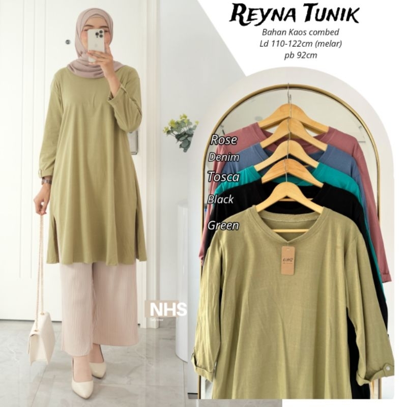 Jual Reyna Tunik Kaos Combed Atasan Wanita Casual Shopee Indonesia