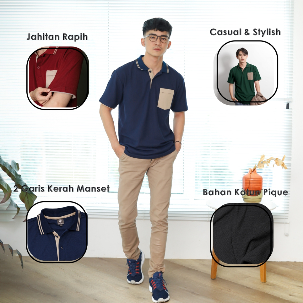 Jual Firsthand Kaos Polo Morgan Shirt Navy Lengan Pendek Kaos Kerah