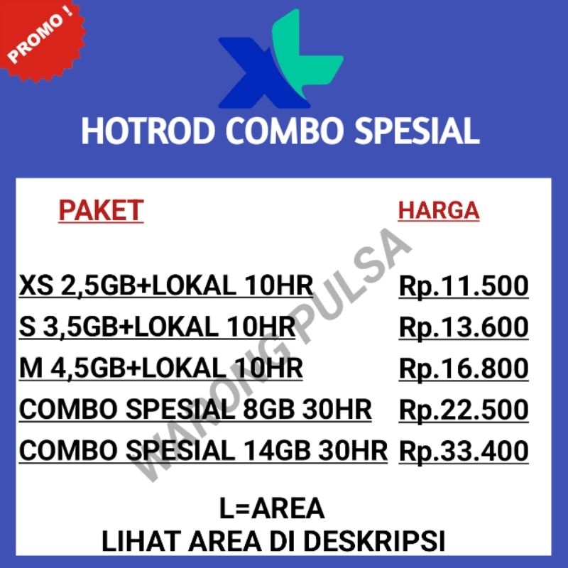 Jual Paket Data Xl Harian Xtra Hotrod Combo Spesial Shopee Indonesia