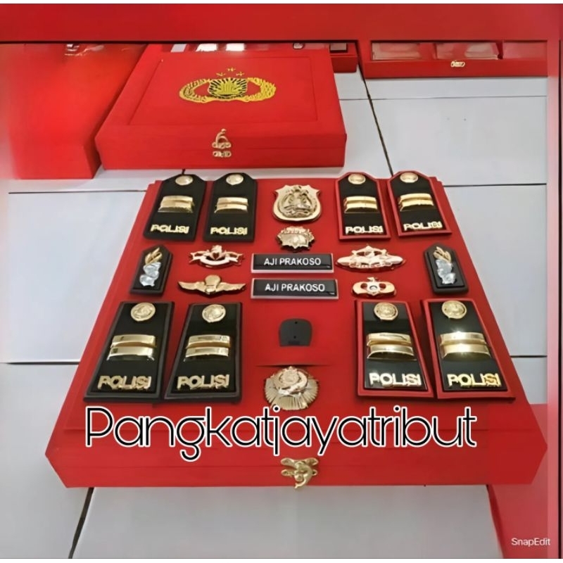 Jual PANGKAT IPTU PDH PDU PIN SET BOX COSTUM UCAPAN PERLENGKAPAN POLRI