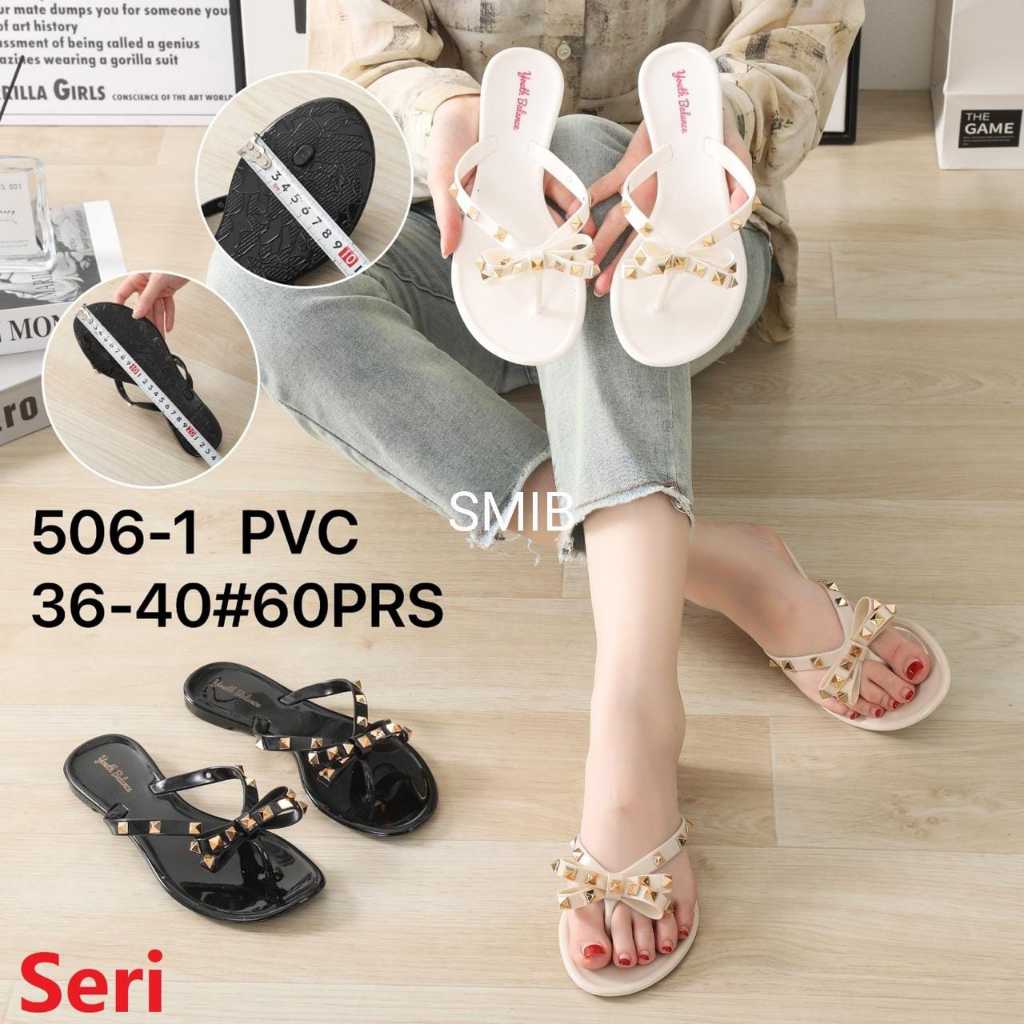 Jual Sandal Jepit Wanita Karet Import BALANCE Motif Pita Gerigi 506 1