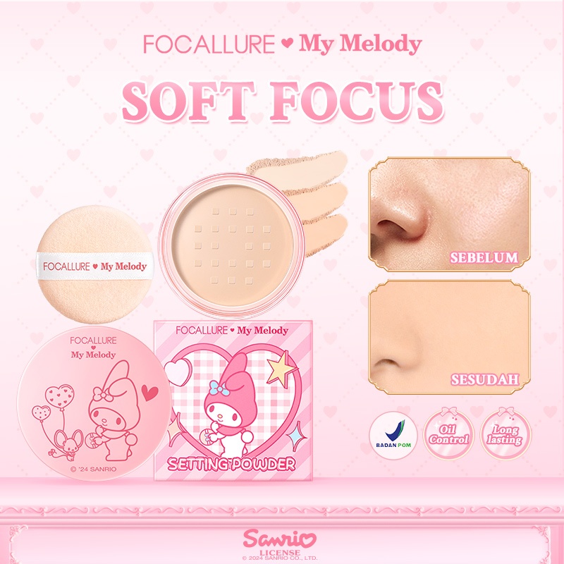 Jual FOCALLURE X Sanrio Matte Loose Powder Oil Control DressUpSlay