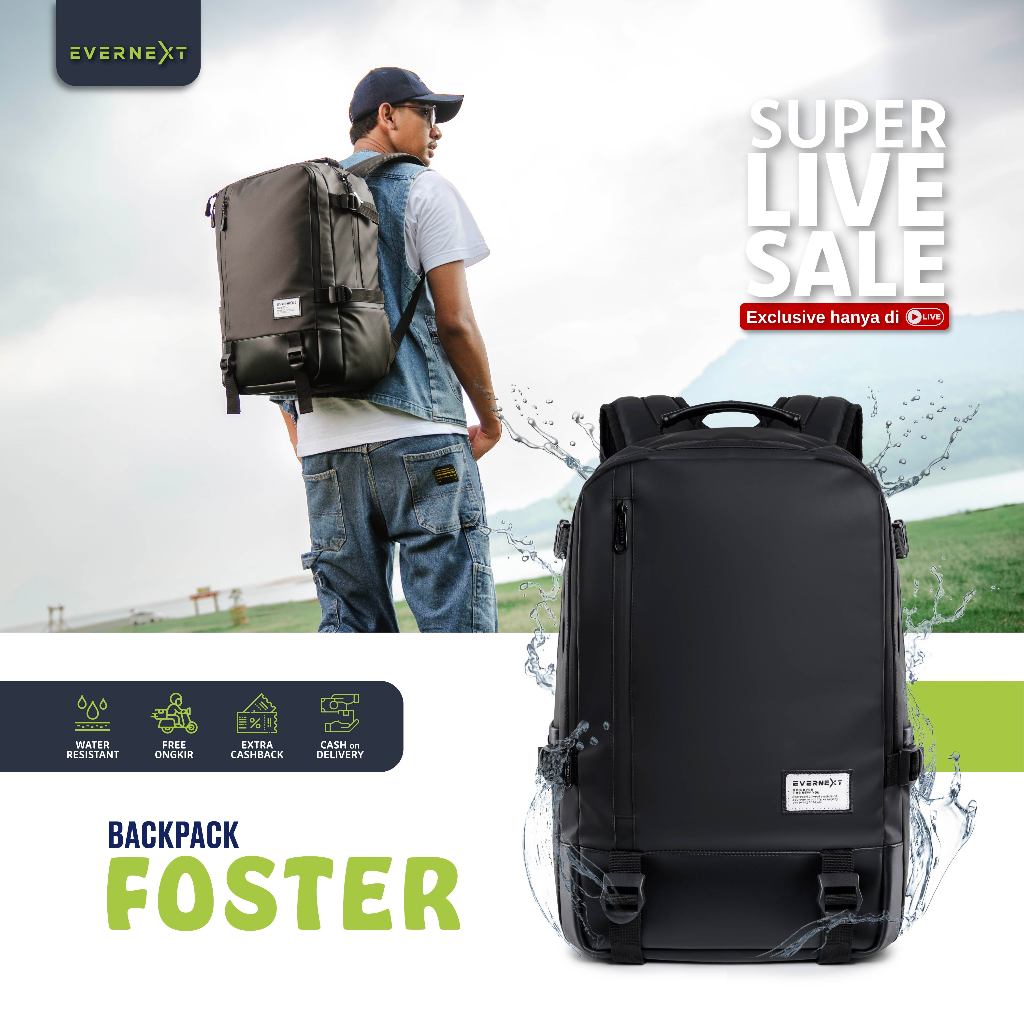 Jual Evernext Tas Ransel Pria Waterproof Tas Outdoor Anti Air