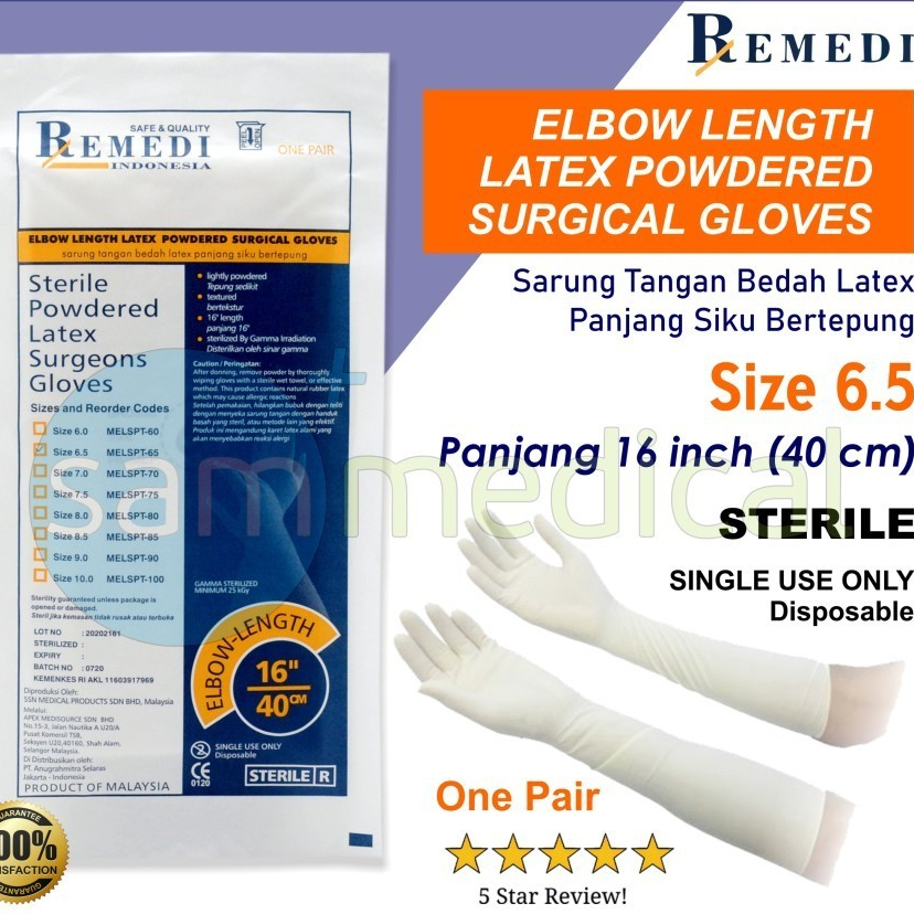 Jual Remedi Surgical Glove Gynecolog Elbow Powdered Handscoon