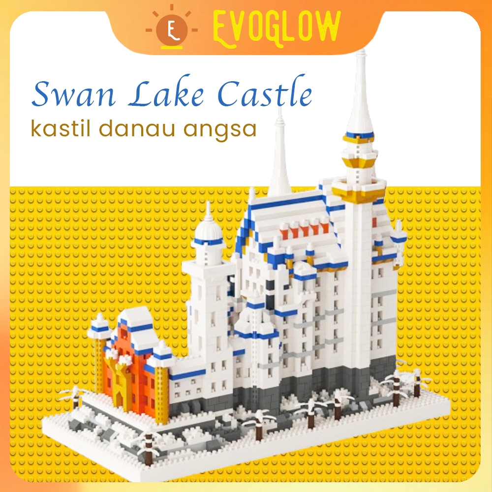 Jual Hot Block Swan Castle Mainan Balok Susun Kastil Hadiah Istana