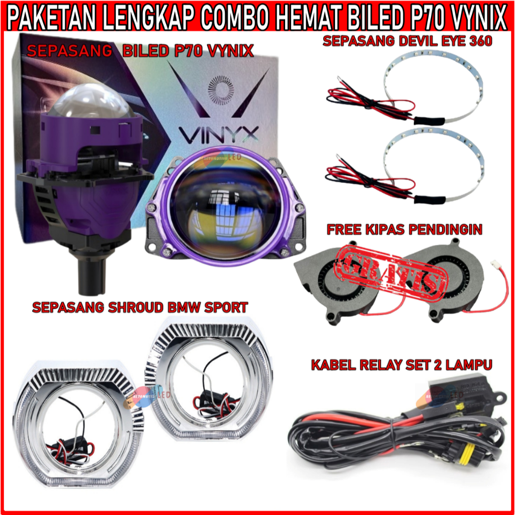 Jual Paket Hemat Double Biled Vinyx P Inchi Blue Purple Lens