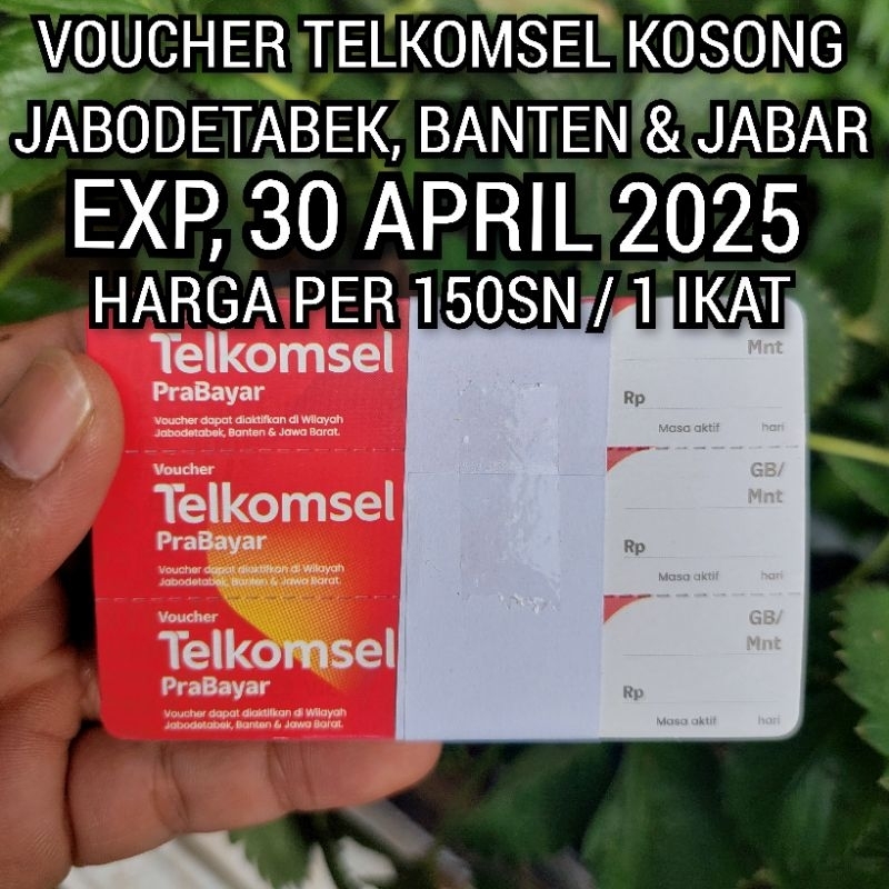 Jual GROSIR 150SN 50 LEMBAR VOUCHER TELKOMSEL KOSONG AREA JABODETABEK