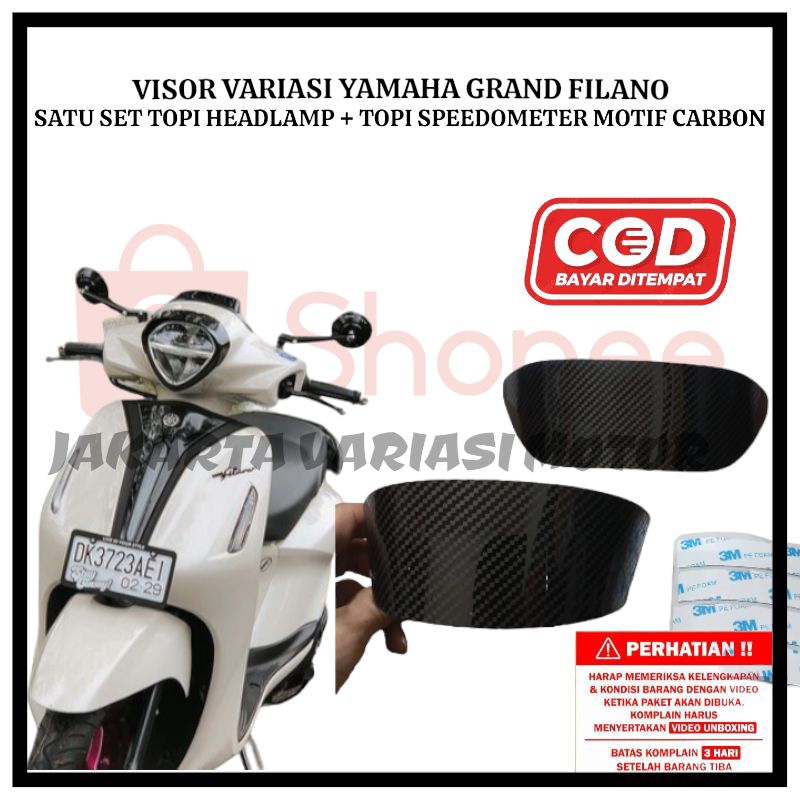 Jual Visor Winshield Topi Variasi Grand Filano Model Thailand Motif