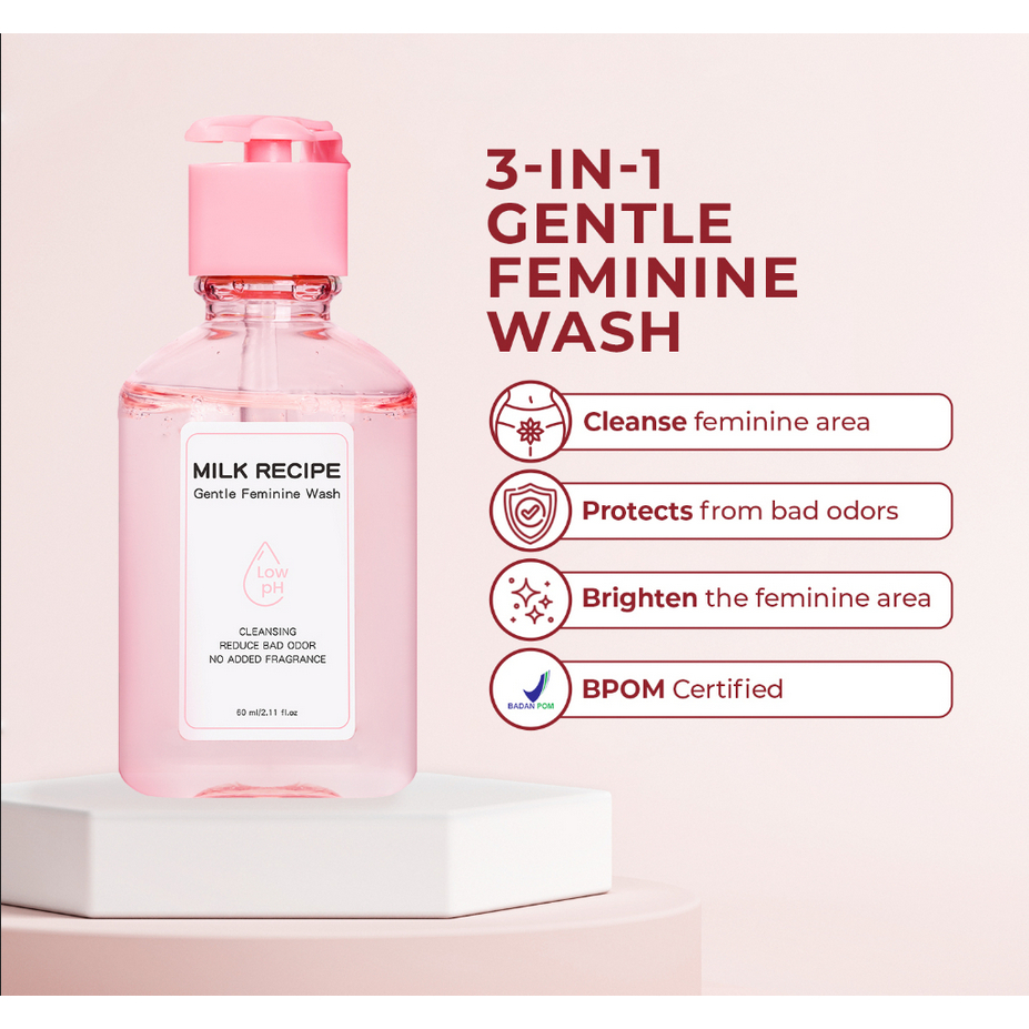 Jual Milk Recipe Gentle Feminine Wash Mengurangi Bau Tidak Sedap