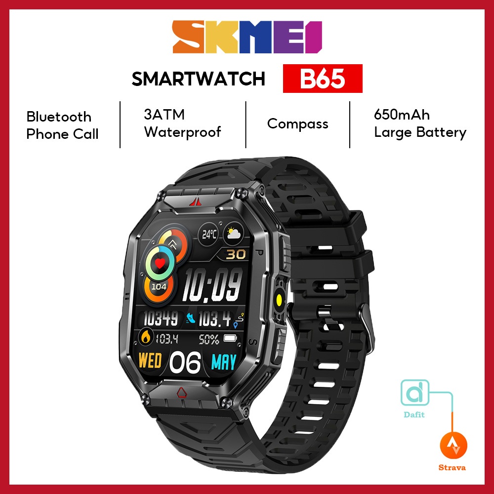 Jual Skmei B65 Smartwatch Pria Jam Tangan Smartwatch Anti Air 3ATM HD