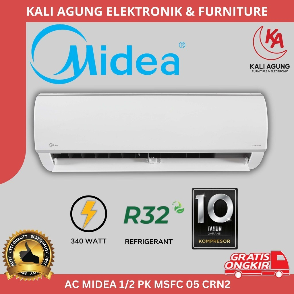 Jual AC MIDEA 1 2 PK MSFC 05 CRN2 PEMASANGAN GRATIS PENGIRIMAN