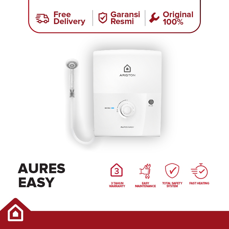 Jual Ariston Instant Water Heater New Aures Easy Watt Tanpa