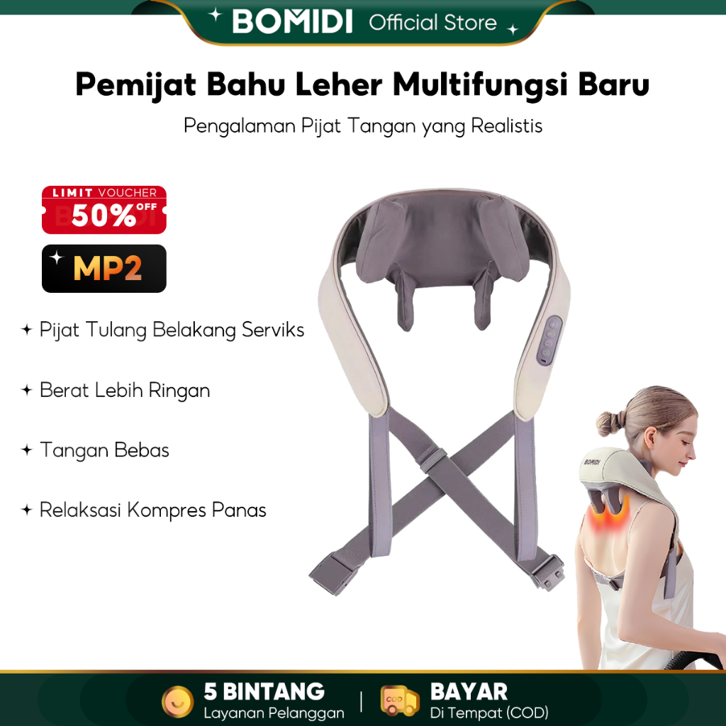 Jual BOMIDI MP2 Pemijat Bahu Leher Multifungsi Baru Yang Ditingkatkan