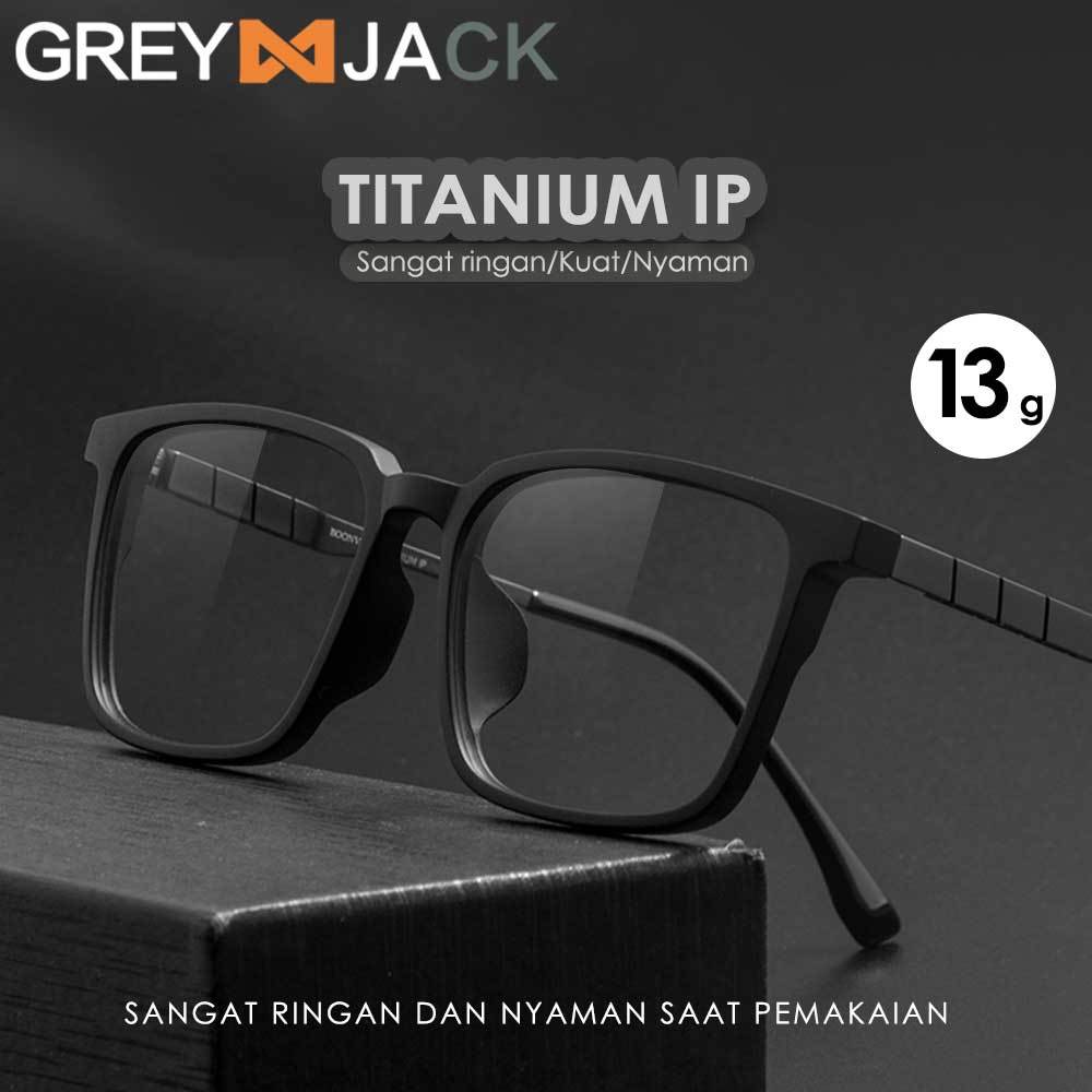 Jual Grey Jack Frame Bahan Titanium Style Kotak Ringan Fashion Bisnis