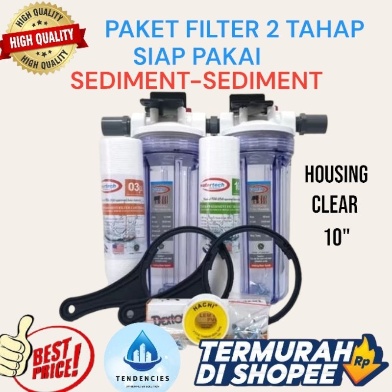 Jual PAKET FILTER AIR SUMUR ATAU PDAM 2 PCS HOUSING FILTER AIR CLEAR