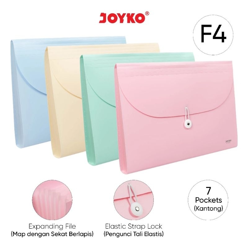 Jual Expanding File Map Harmonika Folio F4 JOYKO EF 8F4 Pastel Color