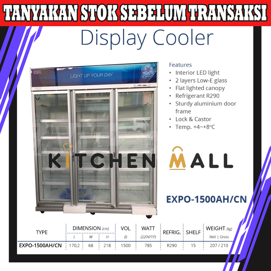 Jual Gea Expo Ah Cn Tiga Pintu Showcase Display Cooler Kulkas