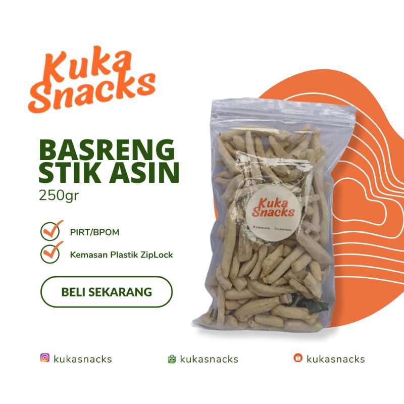 Jual Basreng Stik Asin 250gr Kuka Snacks Basreng Original Basreng