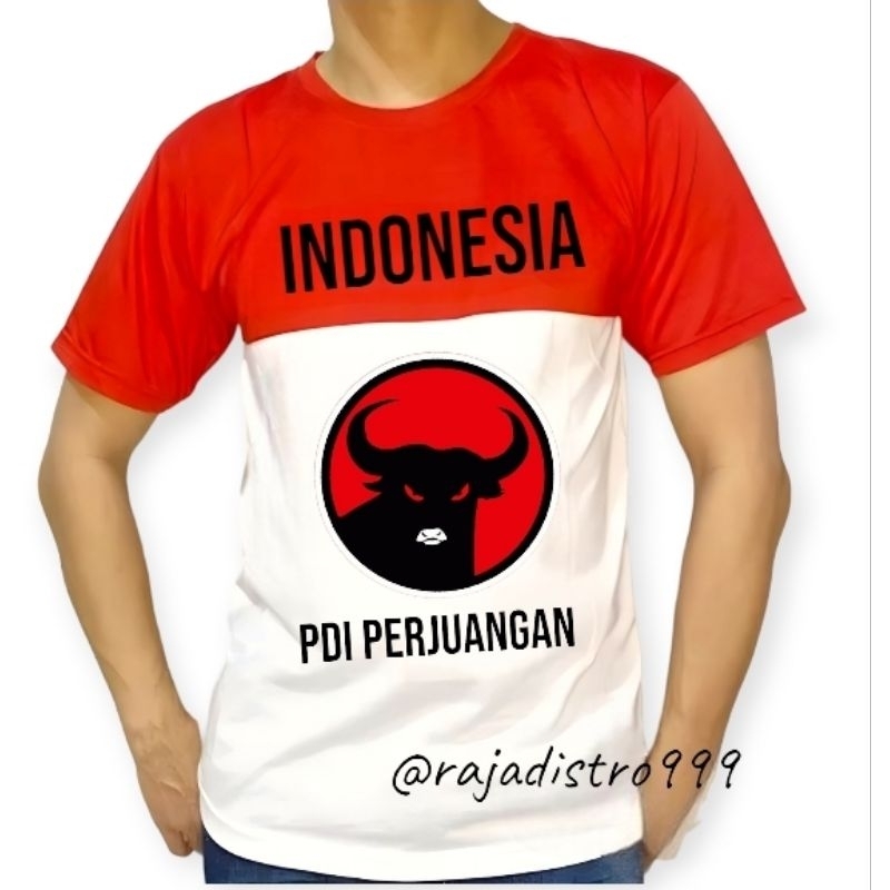 Jual KAOS MERAH PUTIH PARTAI PDI PERJUANGAN BAJU PARTAI Shopee Indonesia