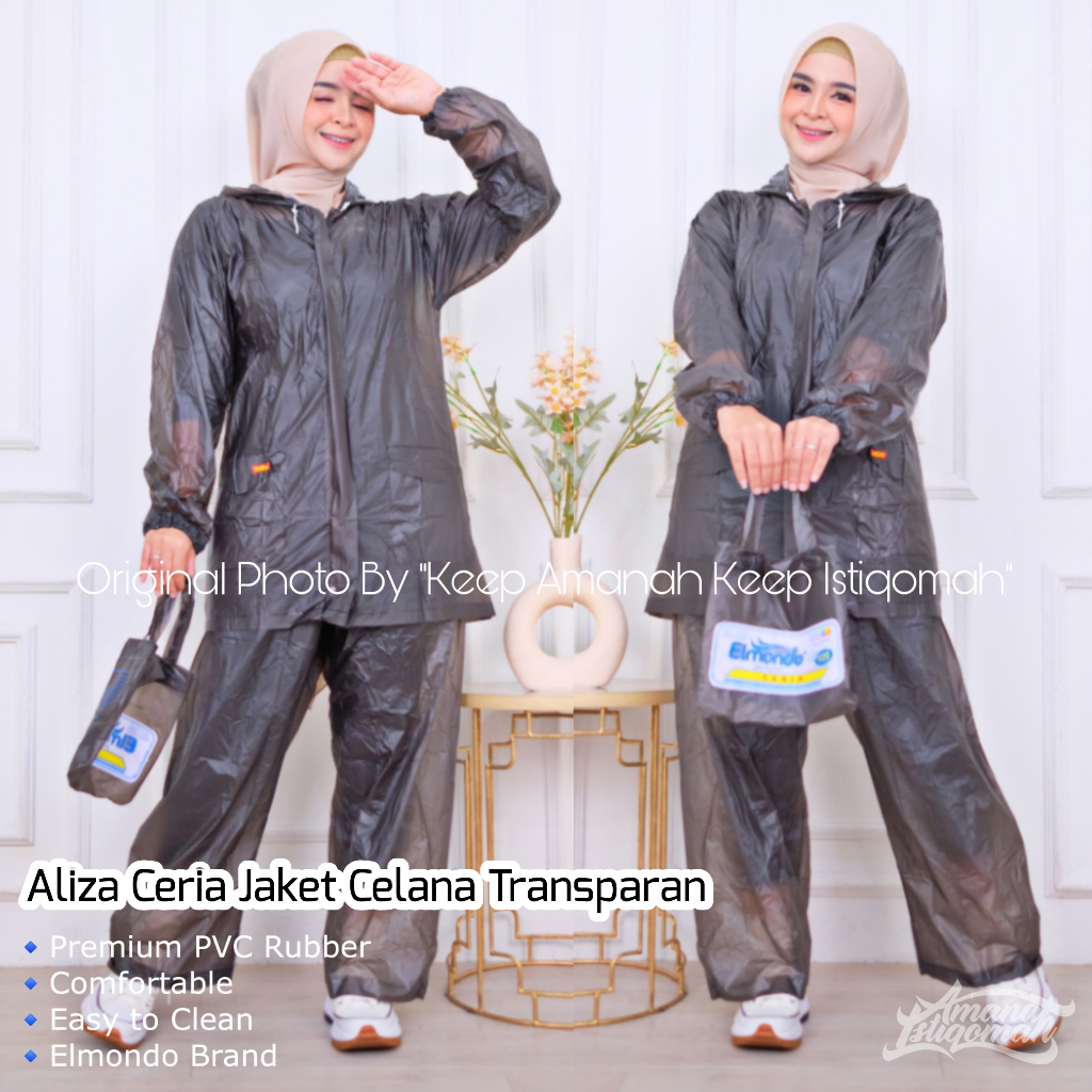 Jual Aliza Ceria Jas Hujan Jaket Celana Transparan Mantol Jaket Celana