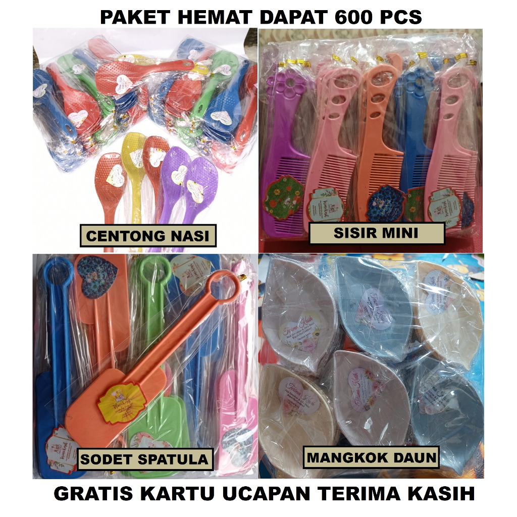 Jual Pcs Paket Super Hemat Souvenir Pernikahan Centong Nasi Sisir