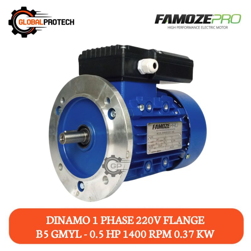 Jual Dinamo Flange B5 0 5 HP 1400 RPM Famoze Pro 0 37 KW 1 Phase GMYL