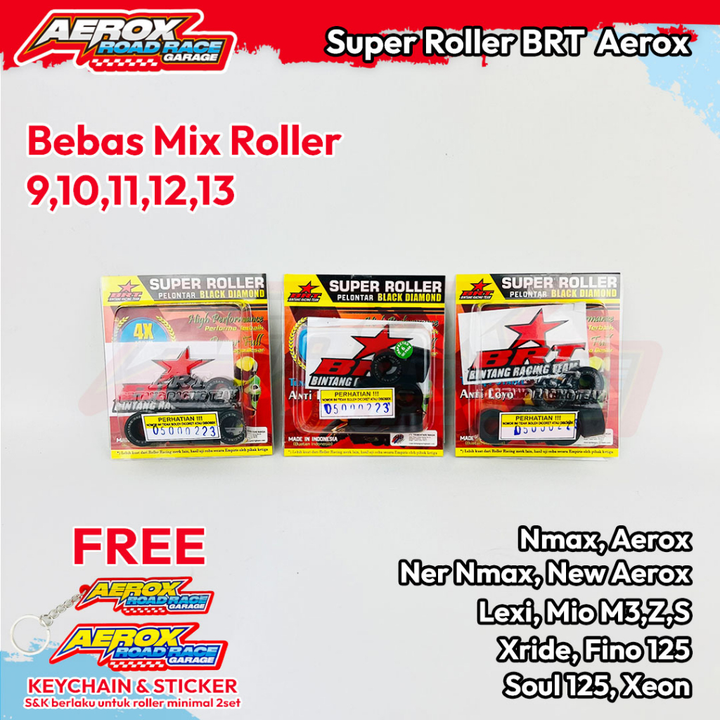 Jual Roller BRT 9 10 11 12 13 Bisa MIX Eceran New Nmax Aerox Lexi MIO