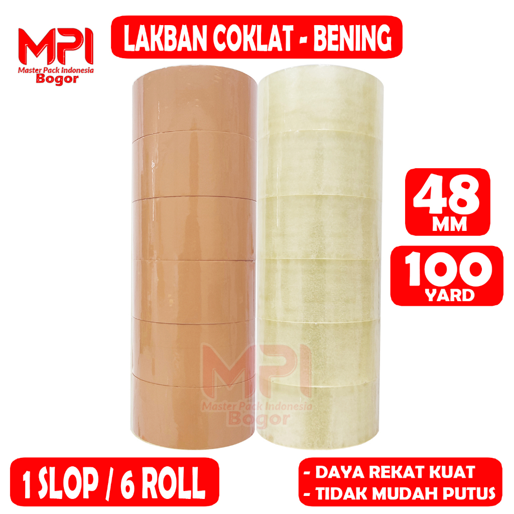 Jual Pcs Lakban Coklat Lakban Bening Mpi Mm X Yard